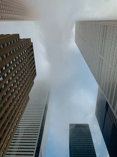office building low-angle photography of high rise buildings under a cloudy sky town
